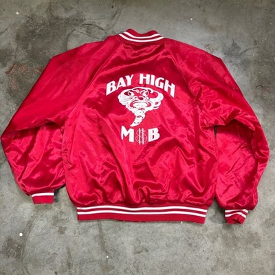 Hartwell Satin Bomber Jacket Mens Large Red Bay High Tornados M$B Made in USA
