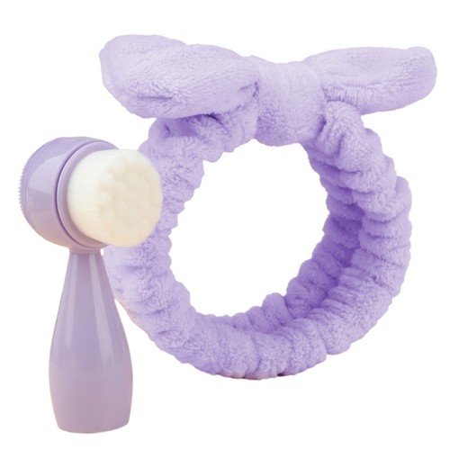 2-in-1 Facials Cleansing Brush Makeup Headbands Manual Face Brush Skincare Tools - Picture 11 of 13