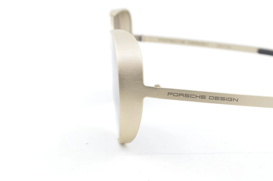 Nuevo Auténtico Porsche Design P'8674 C Marco Redondo de Metal Dorado Mate Foto 3 de 4