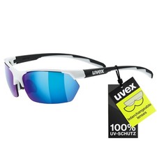 Uvex Sportstyle 114 Sunglasses Mat White Blk/Lt Mir Blue Lt Mir Org Clear