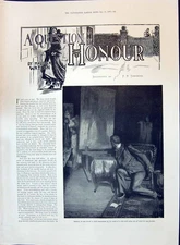 Old 1897 Story Illustration Malcolm Watson Townsend Man Lady Art Pain Victorian