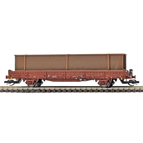 Busch 31520 - 1/120 / TT Flachwagen mit Rungen Ks [3300] und Stahlträger - Bild 1 von 1