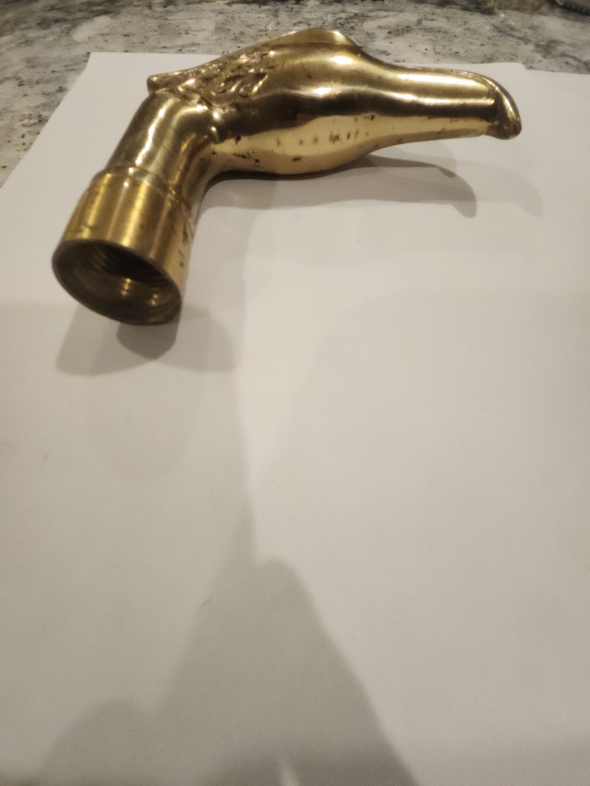 Antique Solid Brass Eagle Head Cane Walking Stick… - image 3