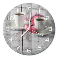 Glasuhr Glas-Wanduhr Ohne TickgeräUsche Kaffee Und Kekse WeißE Zeiger Fi30 Cm
