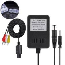 AV RCA Audio+AC Cable Power Supply Adapter Cord Set For Super Nintendo SNES Game