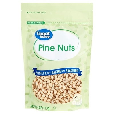 Great Value Pine Nuts 4 oz Premium Raw Nut Snack Cooking Baking Salad Topping