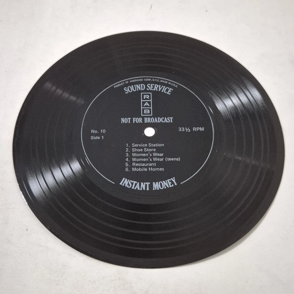 RAB SOUND SERVICE - 'Instant Money' 7" Flexi-Disc Vinyl Single Record U.S. PRESS - Image 3 of 4