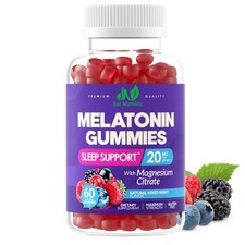 Melatonin 20mg Gummies with Magnesium Citrate, Maximum 60 Count Pack of 1 