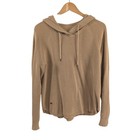Lauren Ralph Lauren Waffle Knit Hooded Sweater sz XL Tan Minimalist Classic