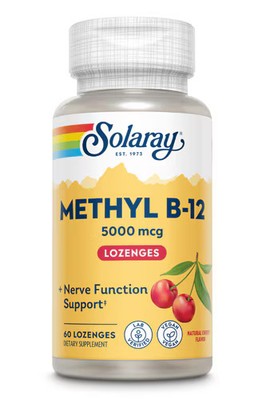 Worldwide 2 X Solaray Methyl B-12 Lozenge Natural Cherry -- 5000 mcg - 60 Loze