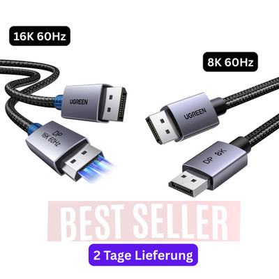 UGREEN DisplayPort 2.1 Kabel 16K 10K 8K 4K HDR FreeSync G-Sync PC Monitor