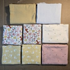 8pk 100 Cotton Newborn Infant Baby Swaddles. Assorted brands and colors.