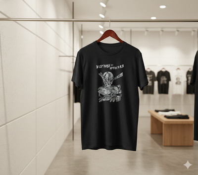 Destroy All Monsters Graphic T-Shirt Black Vintage Kaiju Sci-Fi Tee - T264