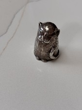 Vintage Sterling Silver Cat Thimble London 1985