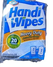 Clorox HEAVY DUTY HANDI WIPES CLOTHS  REUSABLE CLEANING TOWELS Blue 3 Pack