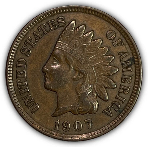 1907 Indian Head Cent Choice Extremely Fine XF+/AU Coin #27902