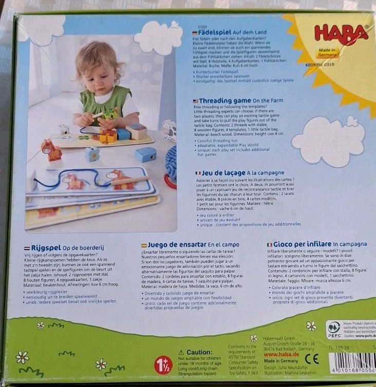 HABA Fädelspiel auf Dem Land, 15-tlg. Set, Kinderspielzeug - Bild 2 von 3