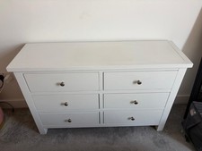 Roseland Cornish 6 Drawer Chest of Drawers White 78cm H x 120cm W