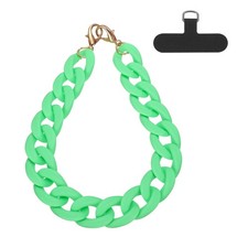 Phone Wrist Strap, 15" Acrylic Cellphone Chain with Tether Tab, Bright Green