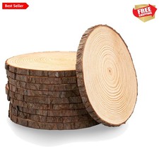 Set of 10 Rustic Wood Slices (9-11") - Perfect for Weddings, Parties & Showers