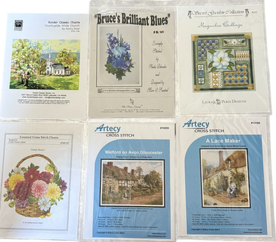 Lot 6 Cross Stitch Needlepoint  Pattern Chart Books Artecy Kooler Silver Lining