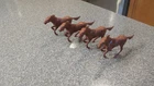 4 VINTAGE MARX BEN HUR BROWN CHARIOT HORSES