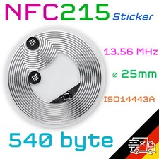 NFC Tags Sticker 13.56MHz Ntag215 25mm ISO144...