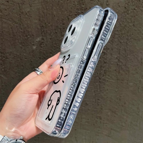 For iPhone Samsung Honor Clear Card Wallet Case Hot Cute Interesting Funny Cover - Picture 4 of 17