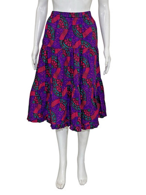 Ulla Johnson Damen Violett Print Volants Tiered Midirock Mit Taschen S 2