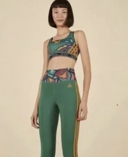 ADIDAS Farm Rio x HI5228 Bold Green Hi-Rise Tight Fit Leggings, Size S NWT