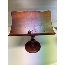 Vintage Wood Tabletop Book Stand Lectern Cookbook Holder Weighted Page Keeper
