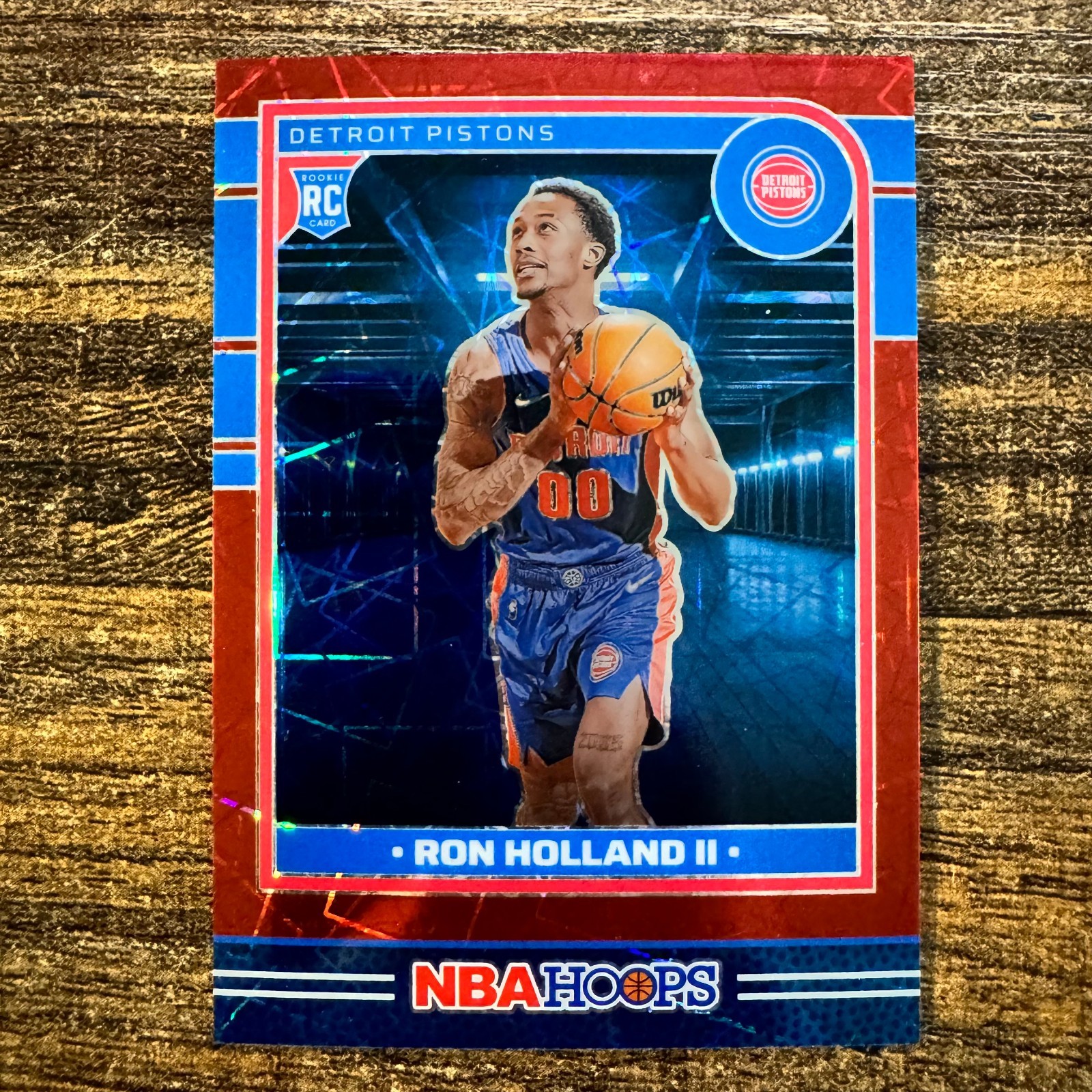 2024-25 Panini Hoops Ron Holland #235 Red Premium Prizm #81/99 DET Pistons RC