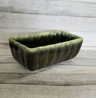 *Reserved For Leslie*Vtg HULL USA Pottery Brown Green Glazed Rectangular Planter