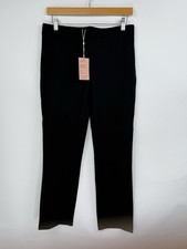 Quince Womens M Petite Black Ultra Stretch Ponte Pants Straight Leg NWT
