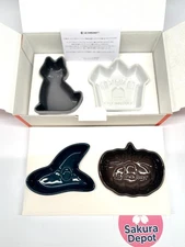 Le Creuset Mini Halloween Dish Set of 4 Pumpkin/Hat/House/Cat Stoneware JPN  New