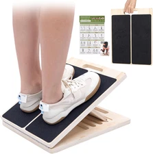 Slant Board for Calf Stretching, 5 Angle Portable Adjustable Calf Wooden Stre..