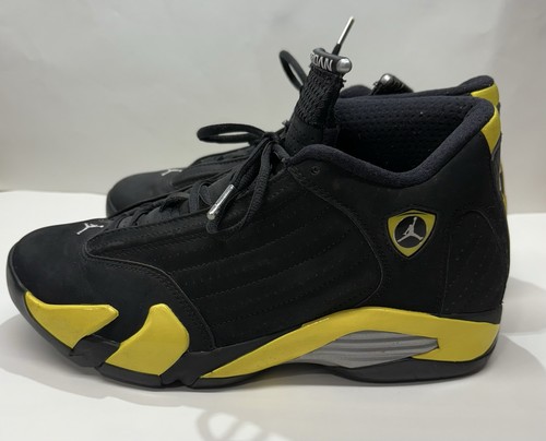 Air Jordan 14 Retro Thunder 2014 taglia 9 nero giallo 487471-070 senza scatola - Foto 2 di 20