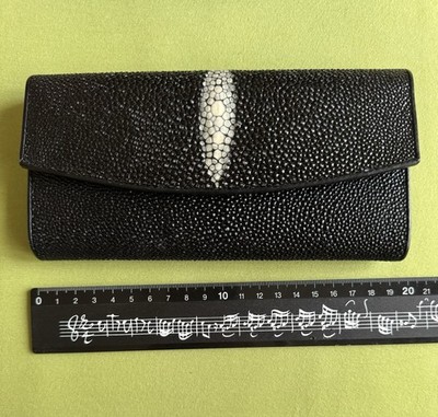 Brieftasche Aus Schwarzem Rochen Leder, Stingray, Exquisites Teil Top Zustand