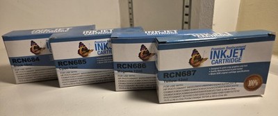 Inkjet Premium Replacement Cartridge Set RCN684 BlK/RCN685 Cyan/686Mag/687Yellow