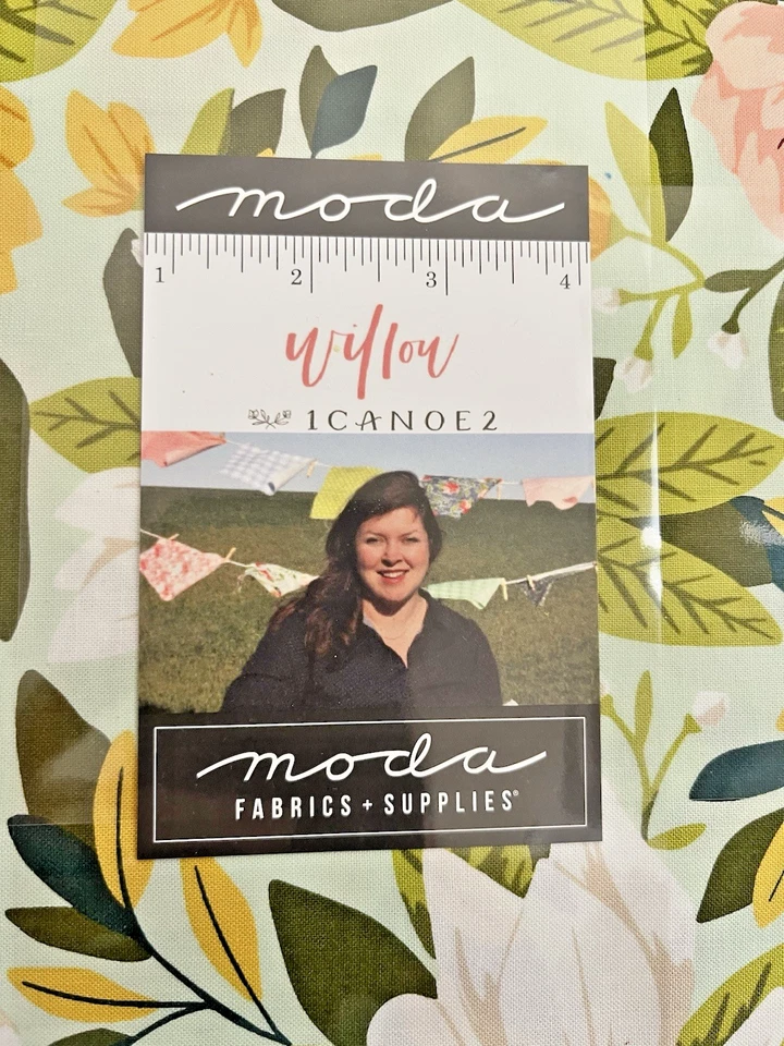 Moda织物柳树1独木舟2层蛋糕弹簧绿桃子预切10英寸方形 — 第 2/4 张图片