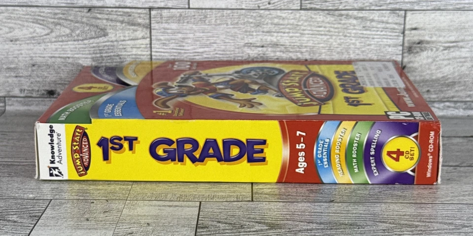 Jump Start Advanced 1st Grade 4-Disc CD-ROM Box Set PC Math Spelling Reading NEW - Image 4 of 4