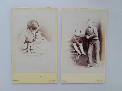 2 x CDV: Frau & Kinder: Alexander Stewart: Dunoon Schottland