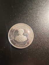 1994 Barbados Queen Elizabeth The Queen Mother Coin .500 Silver Proof Dollar