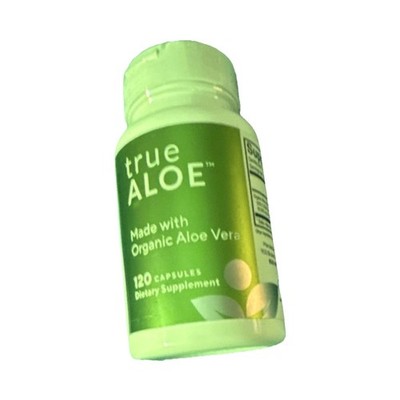 True Aloe Organic Aloe Vera 450mg 120 Capsules Non-GMO BPA Free Latex Free
