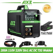 AIXZ 200A ACDC TIG Welder 110V 220V Aluminum TIG Pulse Spot MMA Welding Machine