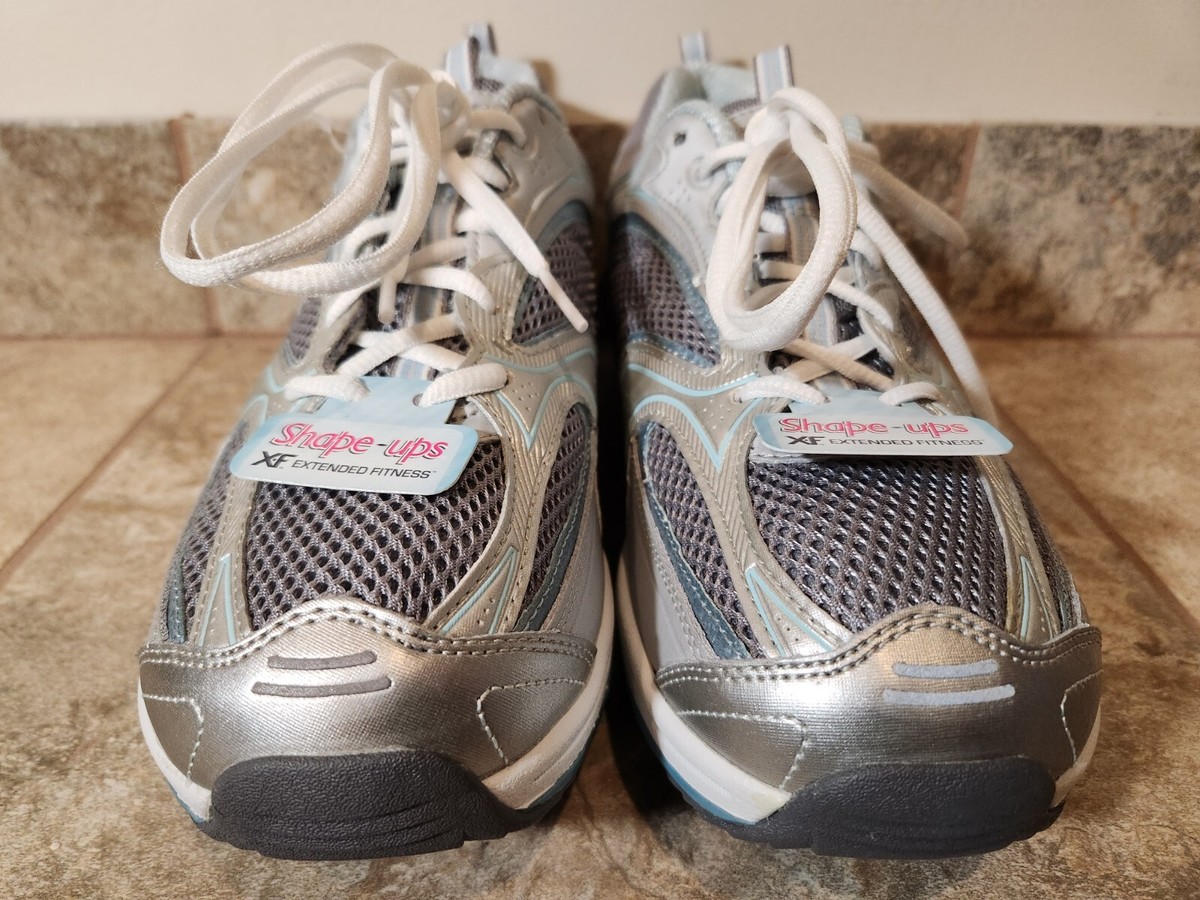 Skechers | Shape-Ups XF Extended Fitness Silver Women\'s Sneakers Size 10.5 Skechers Womens Shape Ups XF Accelerators Silver Blue 12320  main image 3