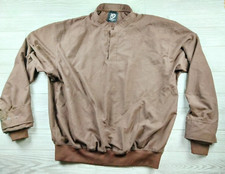 Zero Restriction Gold Wind Breaker Mens L Brown 1/4 Button Pullover