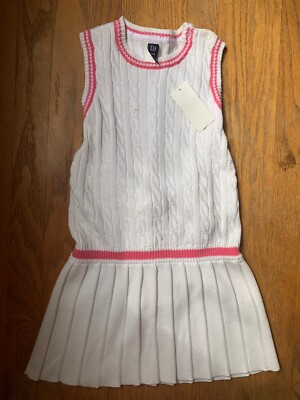 Baby Gap Girl 5 Years Old 5T Sleeveless Whit Sweater Dress NWT
