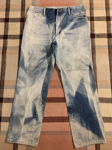 Vintage Rustler Jeans Mens 36x30 Blue Workwear Denim Distressed USA Made!!! 7980