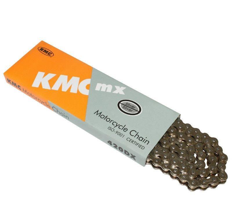 Chaine 420 moto cross KMC pour vos sorties tout terrain en foret de 50cc a 125cc